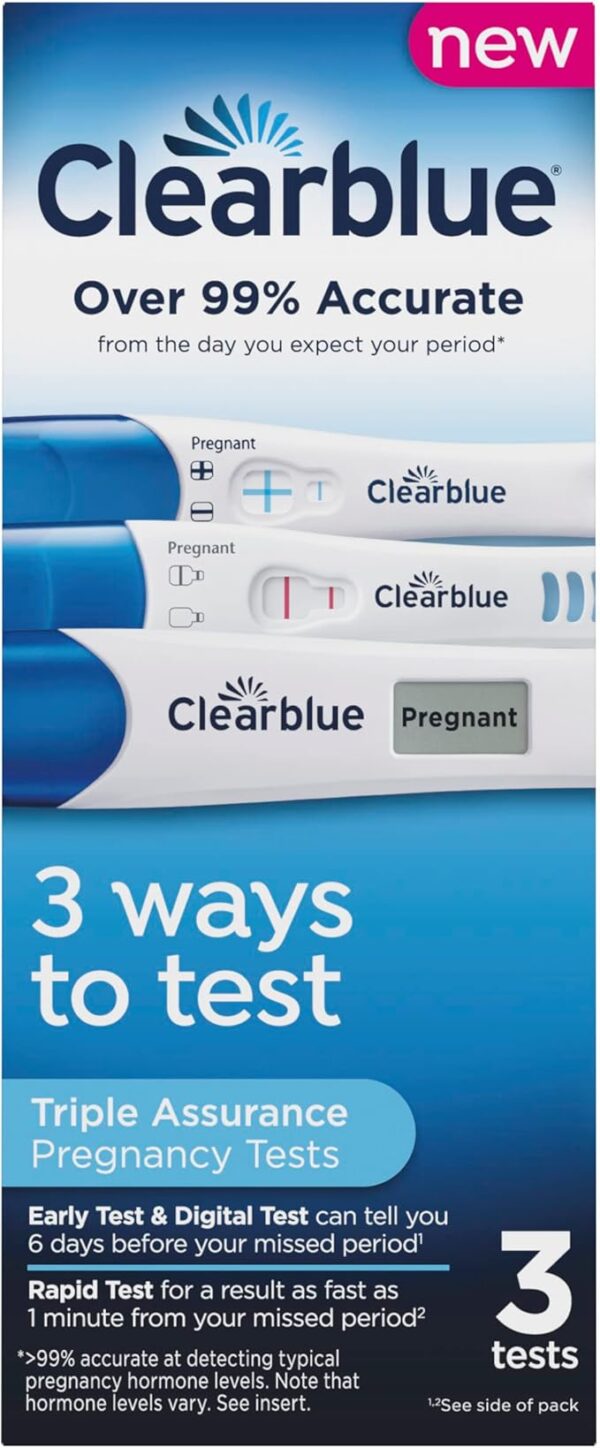 Clearblue Triple Assurance Pregnancy Test Kit, Home Pregnancy Tests